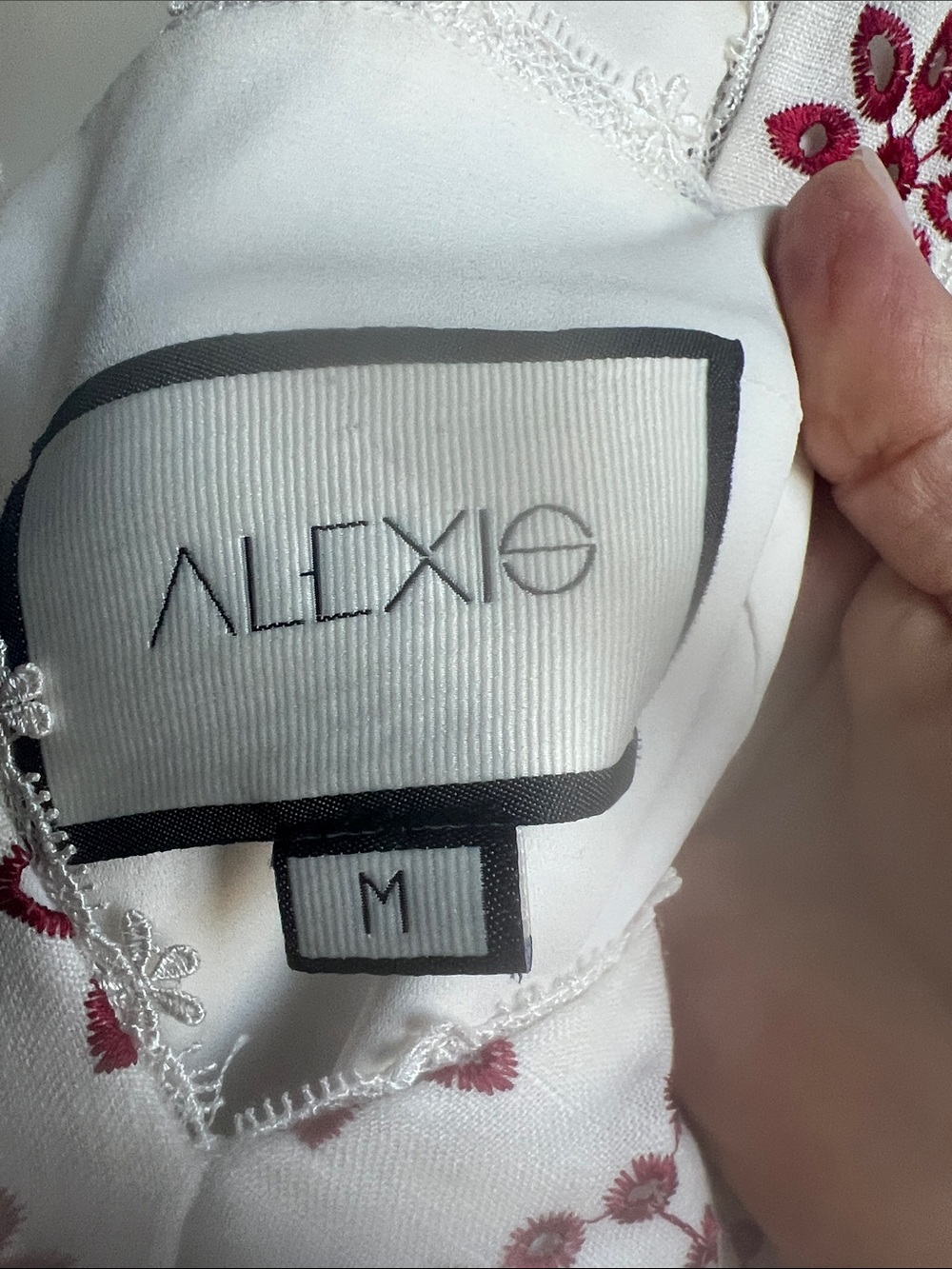 Alexis White Mini Sundress with Red Floral Embroidery - Picture 3 of 6